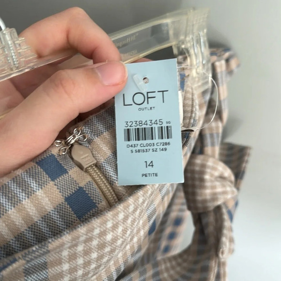 LOFT Belted Plaid Skirt Size 14 Petite NWT - Picture 5 of 5